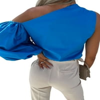 Дамски бомтуи секси върхове Основни ежедневни тениски празник бохемски масивен цвят пуловер