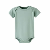 Pejock Toddler Baby Girls Boys с къс ръкав солидна тениска комбиниращ ром на бебето за бебета Pajamas Castall Romper Gatdys, 0-24 месеца
