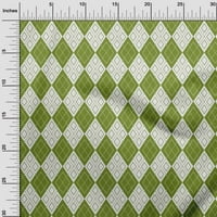 OneOone Velvet Green Fabric Argyle Craft Projects Декор тъкан отпечатано от двора
