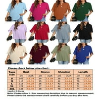 Niuer жени v вратни тениски блуза къса ръкав v шия шифон върхове туника разхлабени ризи лятна ежедневна работа солиден цвят пуловер тройник
