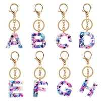 Златен ключ Английска дума Английска буква Клавийска блестяща смола Акрилна A-Z чанта за чанти за жена