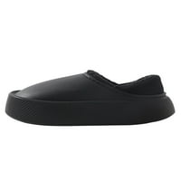 Daeful дамски плюшени чехли платформа топли обувки пухкави размити чехли на закрито безплъзгащо се комфортно фиш на домашна обувка черни топли обувки 7-7,5