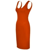 Плюс размер рокля за жени секси солидни макси есенни ежедневни рокли оранжеви