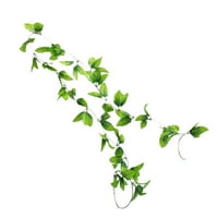 Изкуствени листа гирлянди симулационно растение лоза Домашна стена висящи пластмасови фалшиви листа ратан, зелено