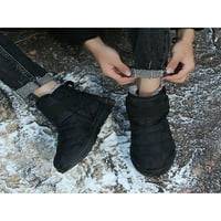 Lacyhop Unise Възрастни зимни топли снежни фауси глезени ботуши магически ленти платформа обувки