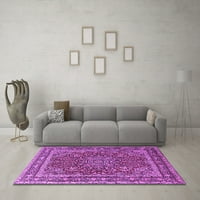 Ahgly Company Indoor Rectangle Medallion Purple Traditional Area Rugs, 3 '5'