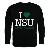 Република продукти 552-426-Blk- Североизточен държавен университет обичам тениска на Crewneck, черна-голяма