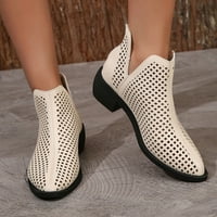 Akiihool Fall Boots за женски ботуши с ниска пета на петата Класически заострени пръсти странични обувки с цип