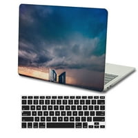 Plastic Plastic Hard Plastic Shell Case Case Cast Cast, съвместим с. Издаден MacBook Air S Touch ID + Black Keyboard Cover Model: A Sky Series 0766