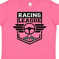 Inktastic Racing League с колело за състезателна кола и Wings Gift Toddler Boy или Thddler Girl тениска
