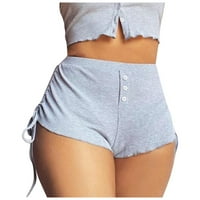 Шорти на лабакиха за жени модни летни панталони ежедневни отпечатани странични шорти за тегли