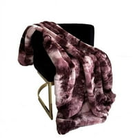 Plutus Brands PBSF2311-3660-TC In. Fureal Fau Fur Luxury Throwing, Pink & Navy