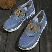 Небрежни маратонки за жени цветно приплъзване на плоски удобни леки обувки светло синьо размер 9