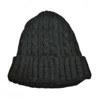 Кабелна плетена шапка - един размер отговаря на най -много - тъмно сиво