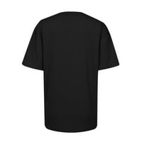 Топ отпечатана тениска с тениска от женската мода отгоре черно m