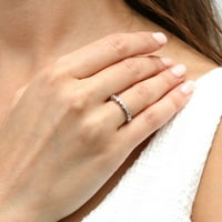 Sterling Silver Bubble Cubic Zirconia CZ подреждащ моден пръстен за жени, Rhodium Plated Size 5