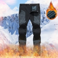 Мъжки цветен блок туристически панталони вятърни работни панталони Топли облицовани панталони с джобове Мъжки фитнес за фитнес меки панталони