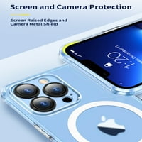 Проектиран за случай на iPhone Pro Ma [Bulit-in Camera Len Protector] [защита от военна степен] [пожълтяване на резистент], съвместим с безжично зареждане на шок калъф за iPhone Pro Ma 6.7