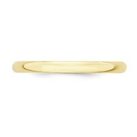 Дами 10k жълто злато полиран сватбена лента пръстен