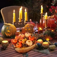 Декорация на Деня на благодарността, мини изкуствени тикви с борови конуси, изкуствени зеленчуци