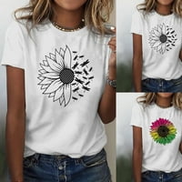 Жени тениски летни тениски сладък модел свободна тениска кръгла врата с къс ръкав ежедневни върхове за свободното време на открито steetwear женско ежедневно облекло
