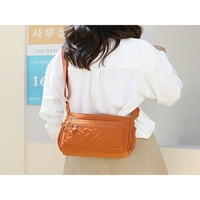 Capreze дамска чанта с цип чанти за рамо на много джобове преносима чанта с голям капацитет жени найлонова регулируема каишка лек оранжев оранжев