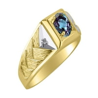 *Rylos Classic Weave Beautiful Simulate Alexandrite Mystic Topaz & Diamond Ring - June Birthstone*