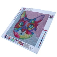 Диаманти рисуване, рисуване на диаманти, траен цветен модел на котка за домашно училище