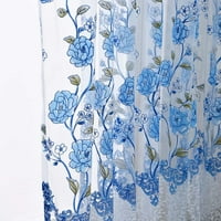 huaai листа от чиста завеса тюл прозорци лечение voile драпиране вален панел тъкан синьо