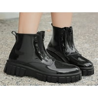 Welliumy дамски дъждовни ботуши среден телешки водоустойчив багажник работна обувка мокро време градинска обувка ходене мода zip zip anboot black 6.5