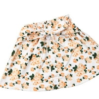 Pudcoco Baby Girl Cotton O-O-Neck Leeveless тениски върхове+рокли с флорална пола
