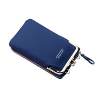Модни жени изкуствена кожа Плътна цветна чанта с цип телефон чанта чанта за рамо чанта за пратеник телефонна чанта за телефон