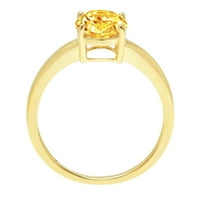 2. CT Brilliant Oval Cut Clear симулиран диамант 18k жълто злато
