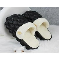 Рокоми Unise House Slipper Memory Foam топли обувки домашни чехли дамски мъжки мъжки неплъзгащи се водоустойчиви слайдове запушвания дишащи плюшени облицовани зимни обувки черно 10.5-11