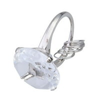 Бяла любов супер голям диамантен пръстен ключодържател за вашия любовник романтичен подарък