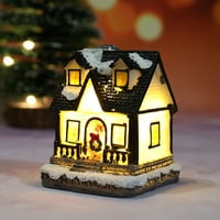 Shulemin LED Малка къща Микро земи смола Коледно украшение на бюрото на дисплея подарък