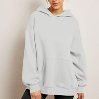 Качулки за пуловер за жени Графичен женски небрежен цвят дълъг ръкав с цип пуловер с качулка с джоб