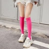 Чифт високи чорапи удобни бонбони цвят антиплъзгащи алергия без омагьосване за отслабване дишащи жени памук