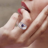 Пръстен non oney heart осем цирконов пръстен Темперамент голям диамант женски сватбен пръстен момиче подарък