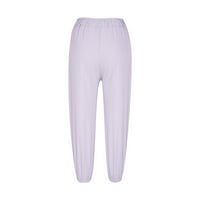 Efsteb жени широки панталони с крак с джобове еластична височина талия панталони панталони модерни торбисти панталони ежедневни плътни цветове удобни панталони лилави s