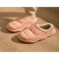 Lumento Unise House Shoes Slip устойчиви зимни чехли приплъзващи чехли с облицована топла обувка на закрито на открито, неплъзгащи се водоустойчиви обувки розово 6-7