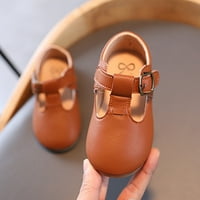 Rovga обувки кожа неплъзгащи се апартаменти деца бебешки каишки Момчета момичета обувки Buckle Baby Shoes Небрежни детски обувки