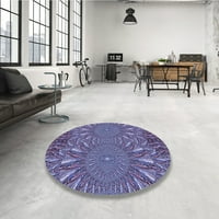 Ahgly Company Machine Pashable Indoor Rectangle Transitional Purple Area Rugs, 5 '8'