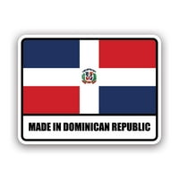 Произведено в стикер на Доминиканската република Декал - самозалепващ винил - устойчив на атмосферни влияния - направен в САЩ - Карибски д -р производство