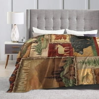 Cyloten одеяло селски ложа мечка лос елени руно одеяло сгъваемо хвърляне на одеяло за миене диван диван размито одеяло обратимо плюшено одеяло плажно одеяло за домашен офис