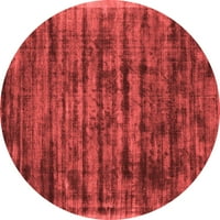 Ahgly Company Indoor Round Abstract Red Contemporary Area Rugs, 4 'Round