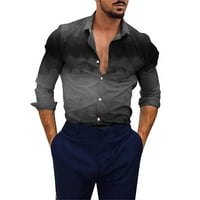Най -горната тенденция на ризата лесно с ревера отпечатък цветна мъжка риза с дълги ръкави