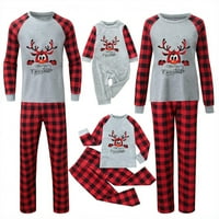 Черно и червено карирано семейство коледни пижами съвпадащи комплекти коледни празнични домашен дом дълъг ръкав pjs заспиване