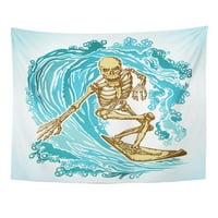 Цветна сърф мъртъв сърфист дъска в сините вълни дейност Приключение стена изкуство висящ гоблен декор за дома за хол спалня общежитие