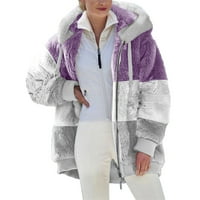 Viikei жени палта плюс размер жени палта клирънс качулка якета за жени модни дамски топло фау палто яке зима зимен цип дълъг ръкав връх